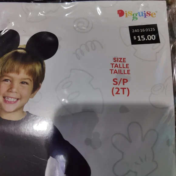 Disney Mickey Mouse size 2t Kids Costume - Red and Black Great For Halloween - Picture 5 of 7